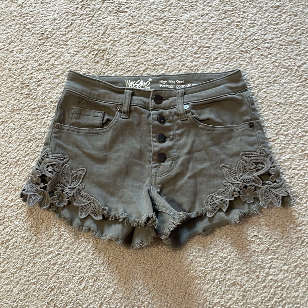 Mossimo Denim Army Green High Rise Shorts